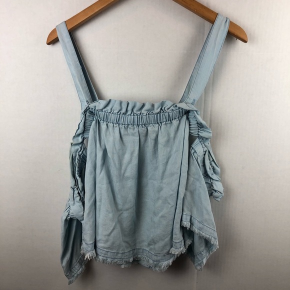 R + J Couture Light Chambray Cold Shoulder M - Picture 4 of 7